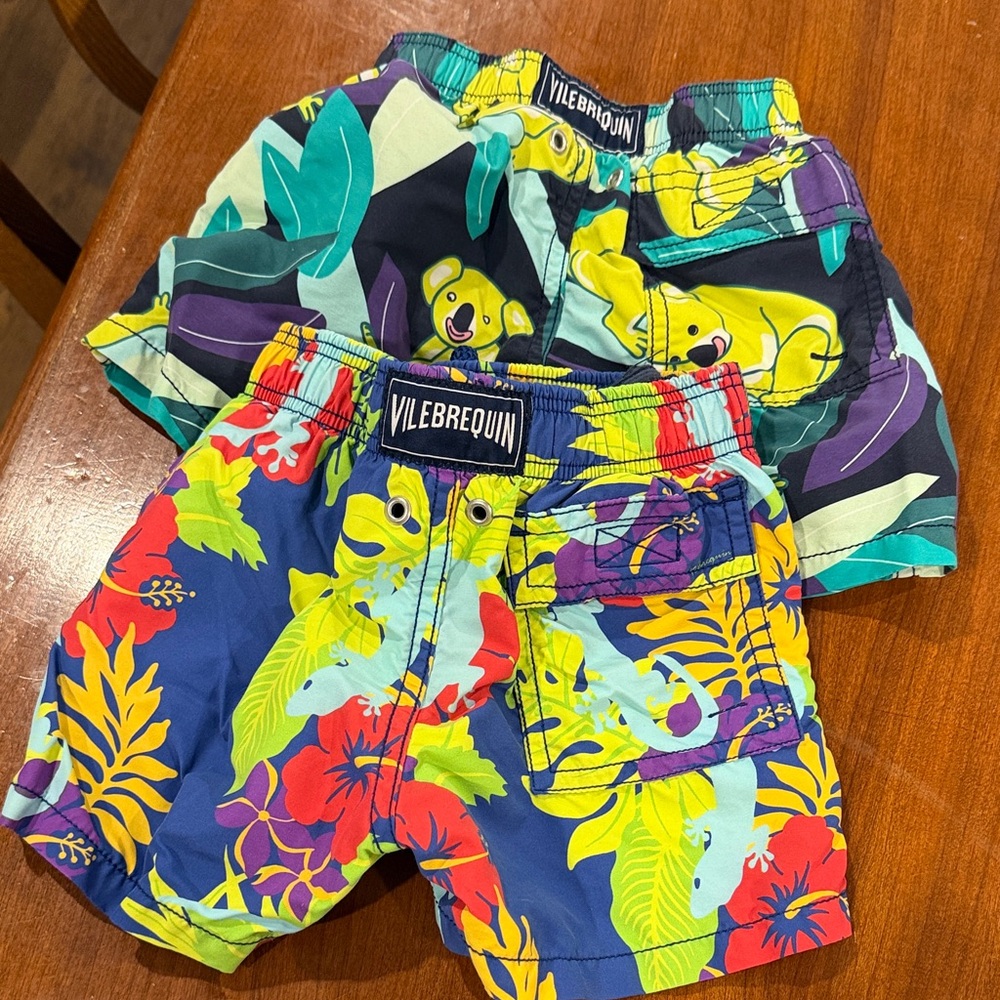 Vilebrequin Kids Jungle Print Shorts - Blue and Green